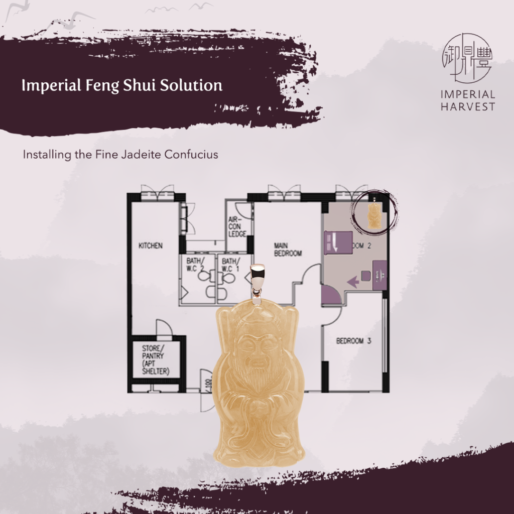 Imperial Feng Shui solution: installing the Fine Jadeite Confucius