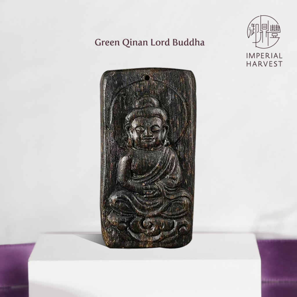 Imperial Harvest Green Qinan Agarwood Lord Buddha