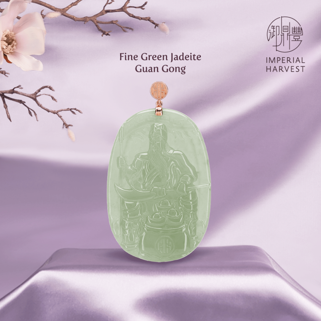 Fine Green Jadeite Guan Gong