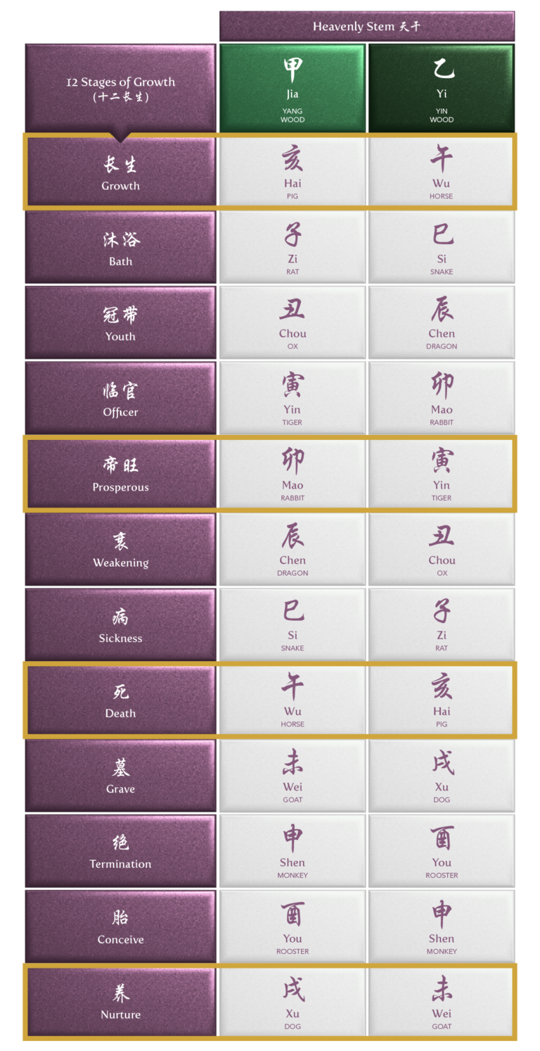 The 12 Stages of Growth (十二长生) in Bazi - Imperial Harvest