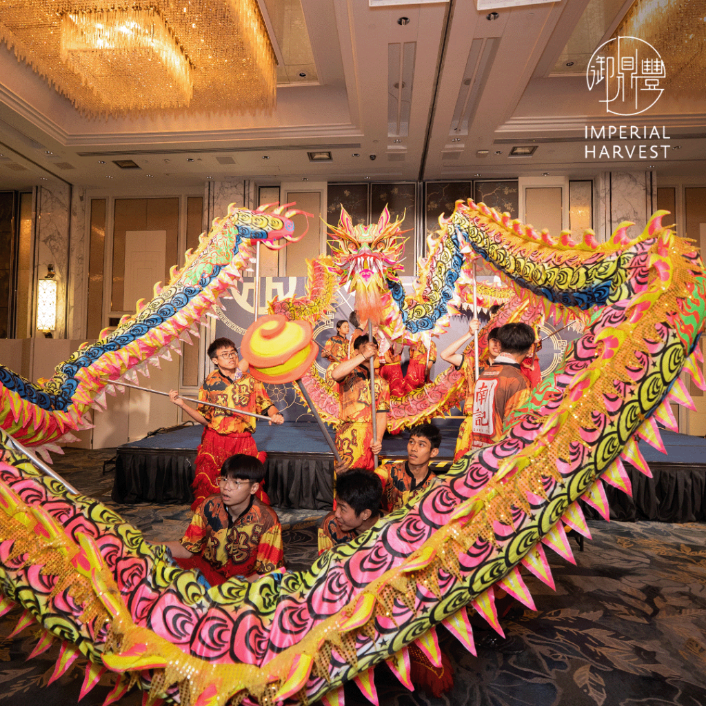 Dragon dance performance at the Imperial Harvest 2025 Chinese New Year Celebration