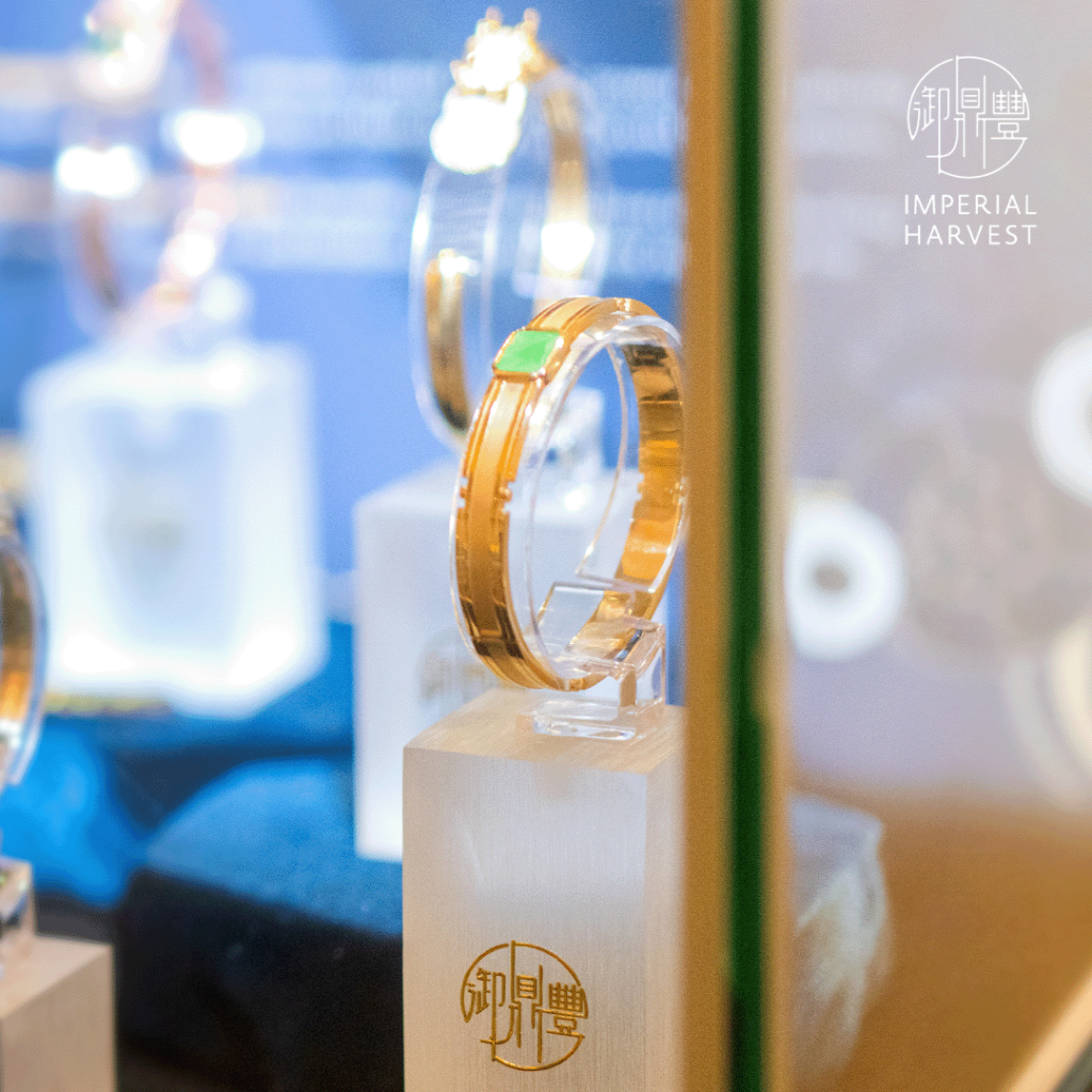 Imperial Harvest Bliss of Harvest Jadeite Bangle displayed at Imperial Harvest's 2025 CNY Event