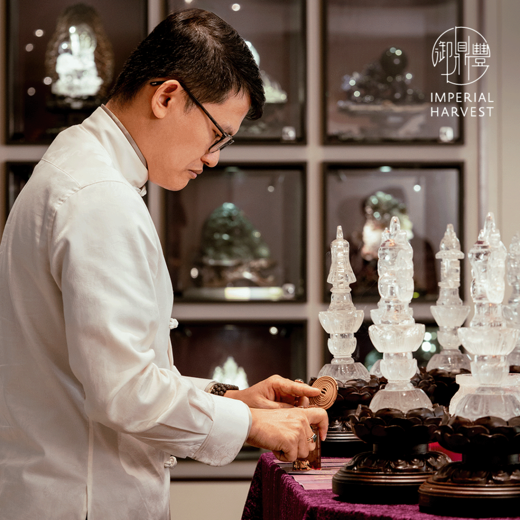 Master David conducting blessing ceremony with the Eight Treasures Ceremonial Artefacts