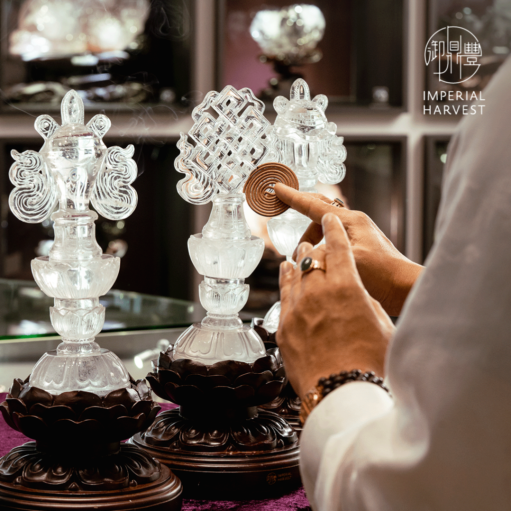 Master David conducting blessing ceremony with the Eight Treasures Ceremonial Artefacts