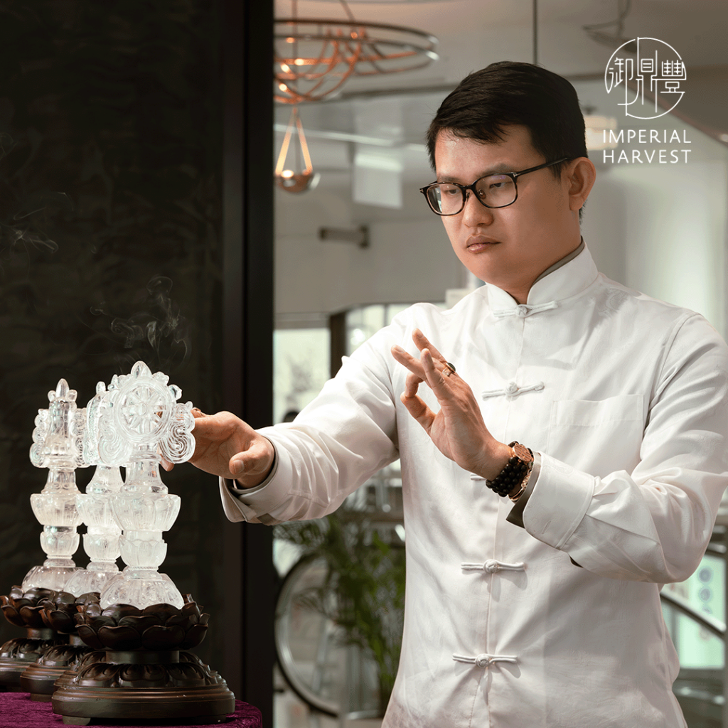 Master David conducting blessing ceremony with the Eight Treasures Ceremonial Artefacts