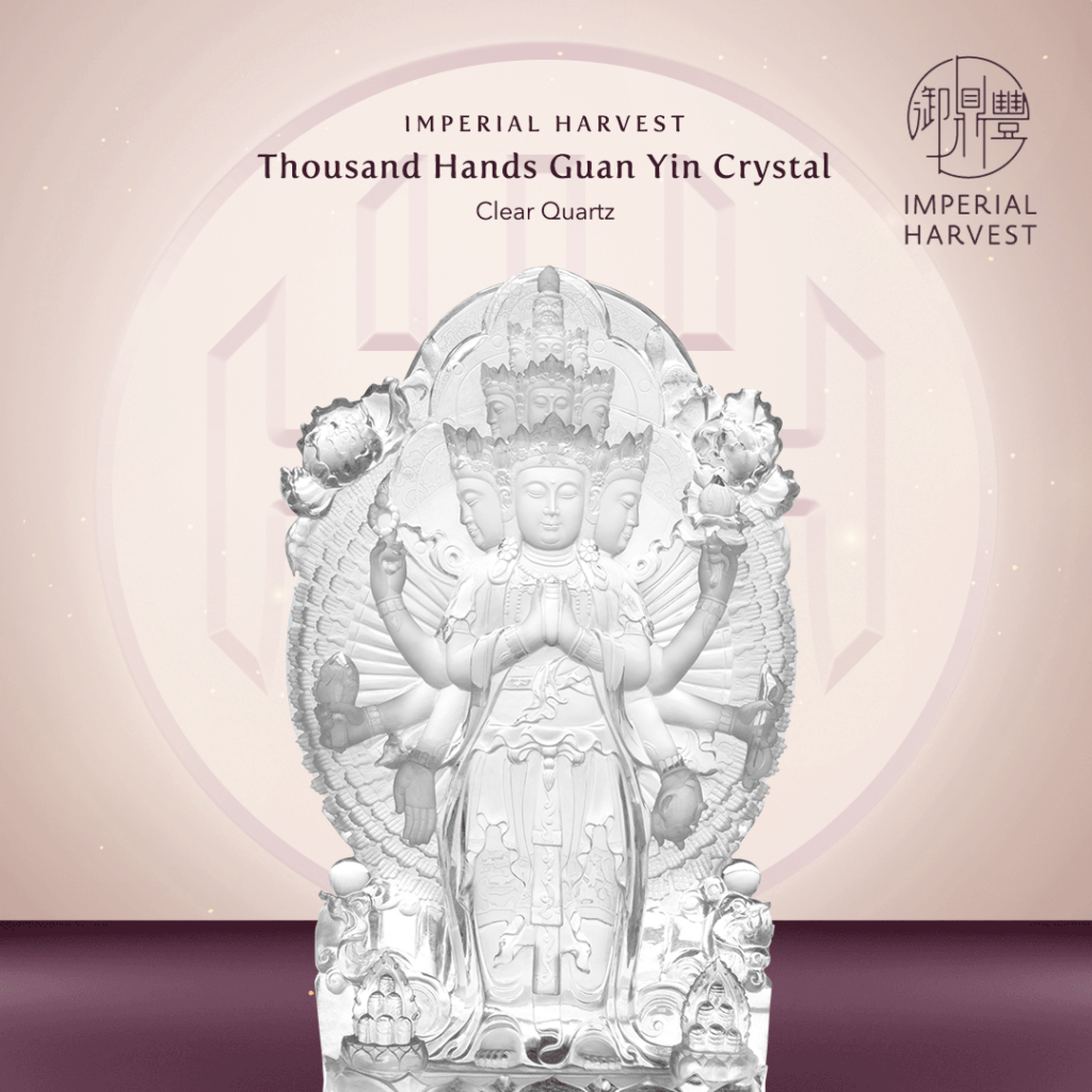 Imperial Harvest Thousand Hands Guan Yin Clear Quartz Crystal