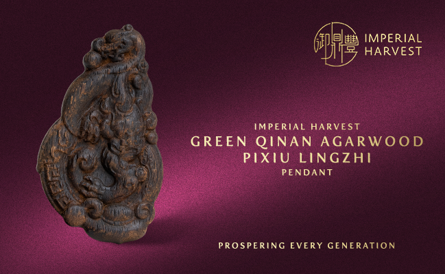 Green Qinan Agarwood Pixiu Lingzhi Pendant