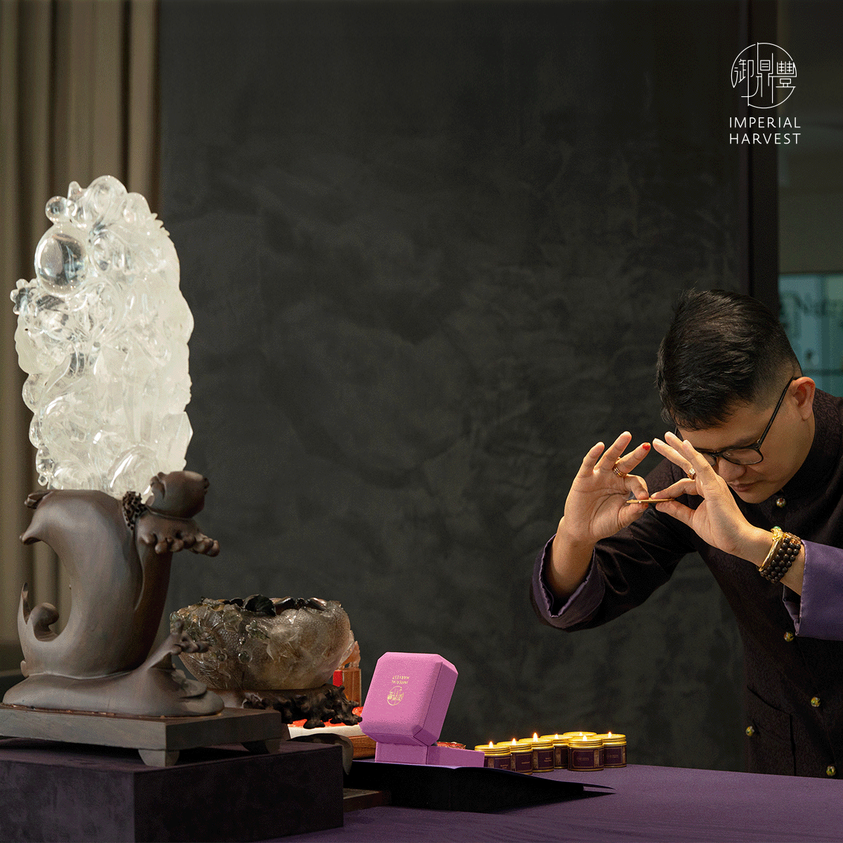 Blog 12.19 Imperial Harvest Clear Quartz Double Dragon MD in Winter Solstice Ritual 3