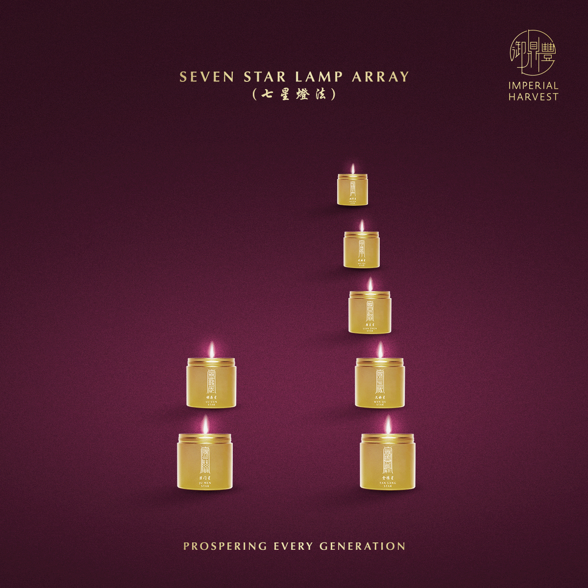 Blog 02.06 Imperial Harvest Big Dipper Constellation Candles Seven Star Lamp Array