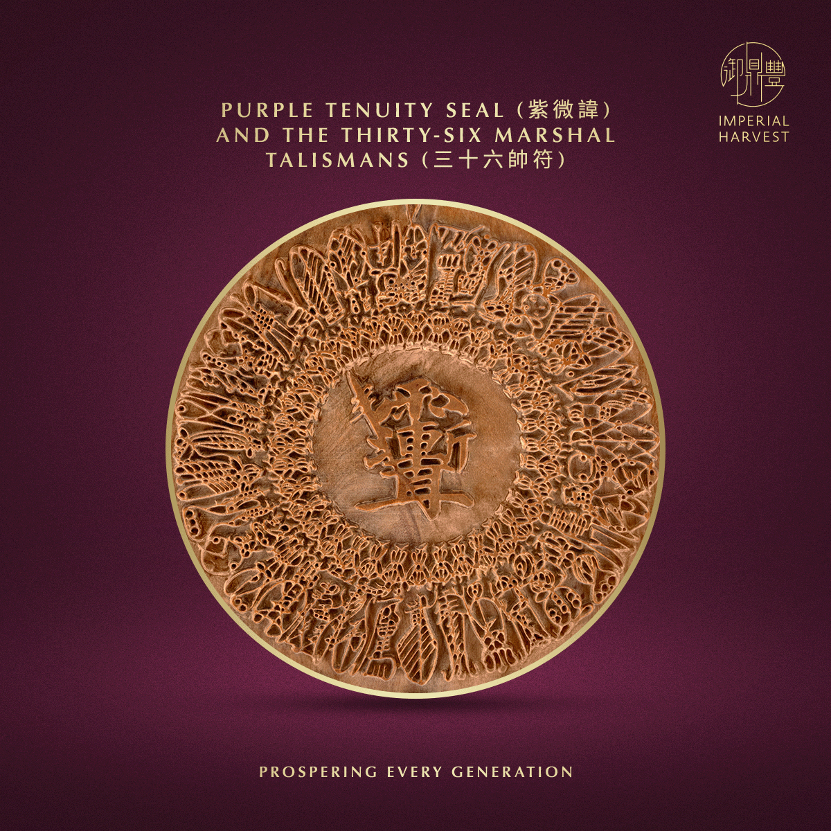 Blog 05.29 Old Mountain Sandalwood Five Wealth Gods Talisman Tablet Collection Thirty Six Marshals Talisman Tablet Purple Tenuity Seal and Talismans