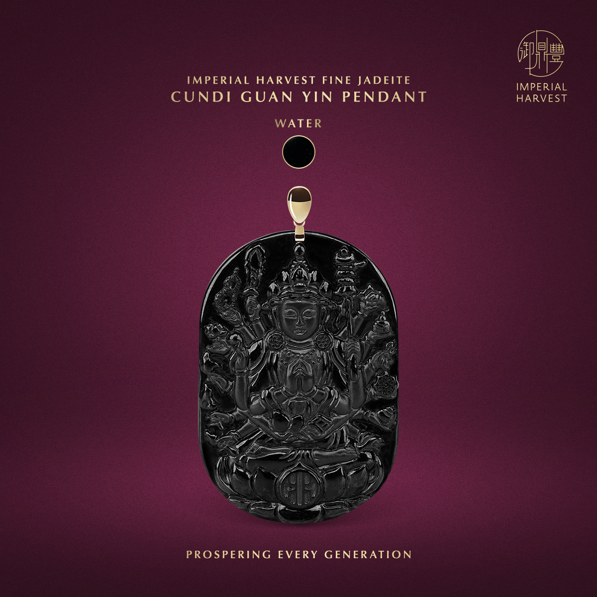 Blog 10.09 Imperial Harvest Fine Jadeite Cundi Guan Yin Pendant Water